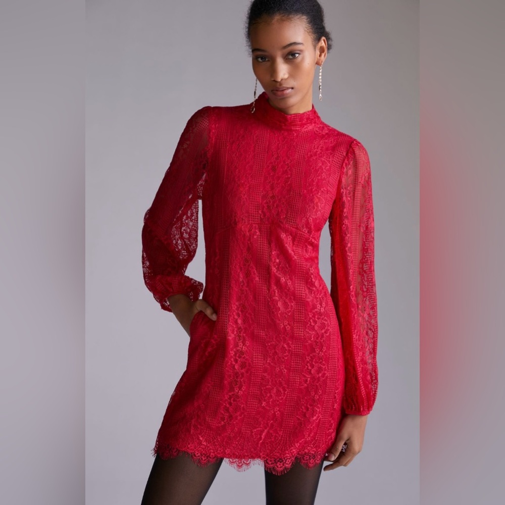 NWT Maeve (Anthropologie) Open-Back Lace Mini Dress